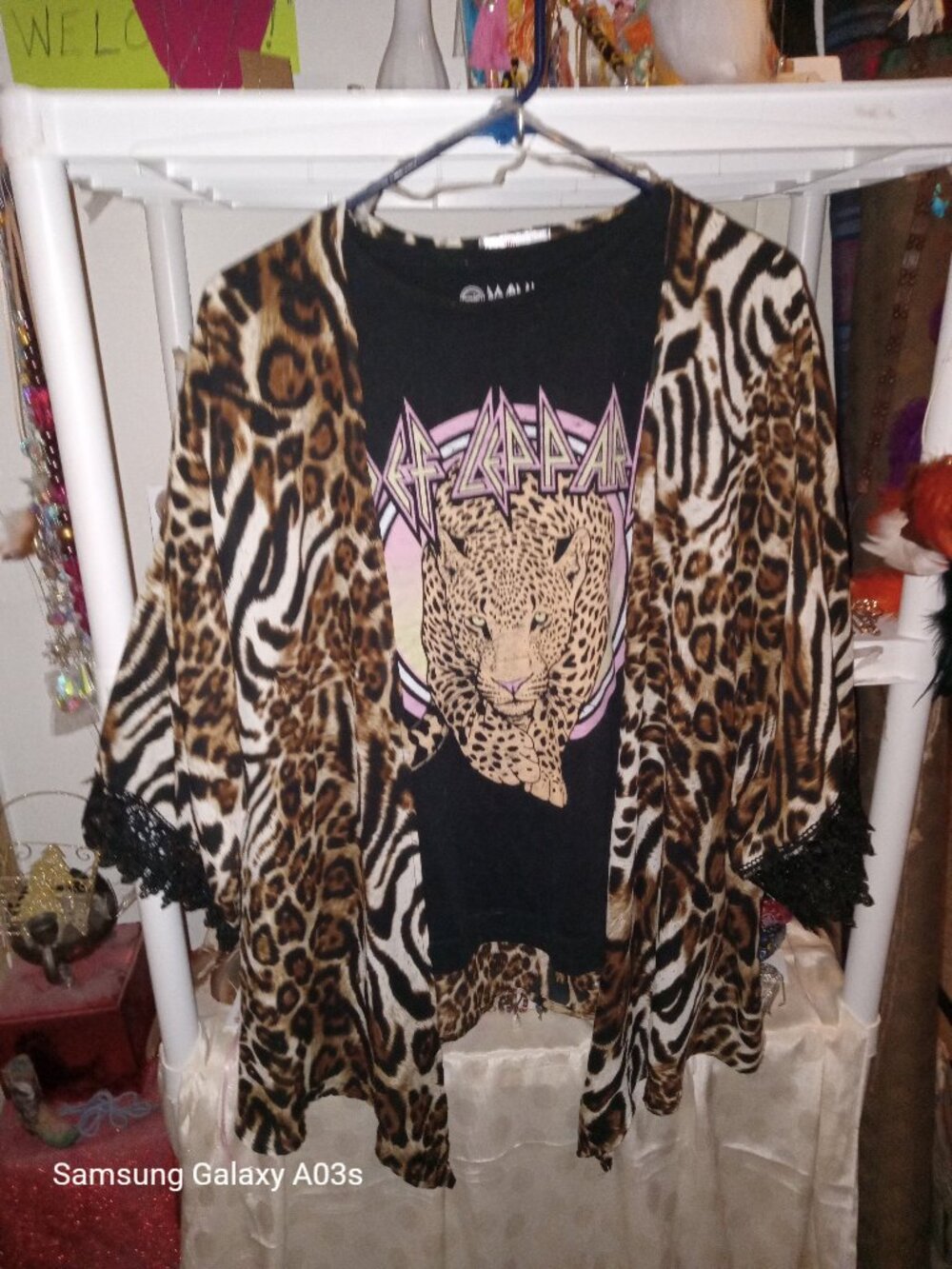 Animal Print Kimono Def Leopard T Shirt XL Bundle Pre-Owned BKT1.